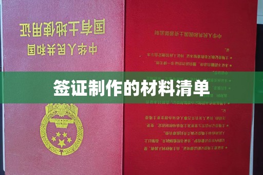 凤岗签证制作的材料清单