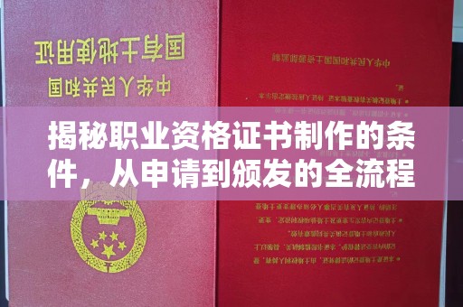 凤岗揭秘职业资格证书制作的条件，从申请到颁发的全流程解析